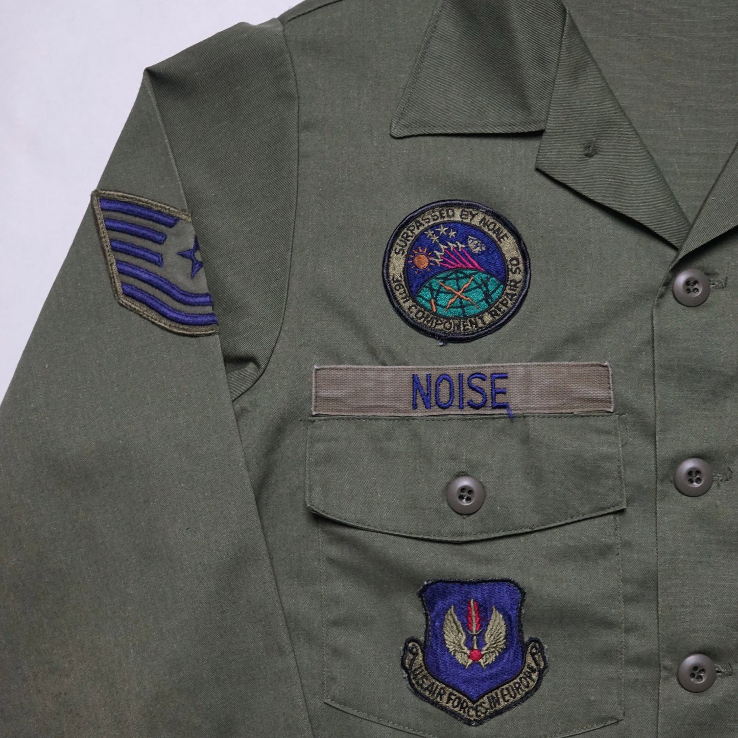 1980s Military OG-507 Fatigue Over Shirt Size: L
