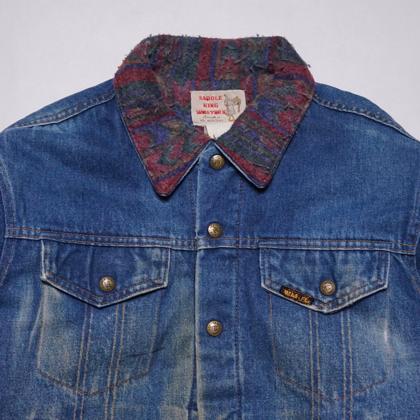 1970s Saddle King Denim Jacket “Distressed” Size: M