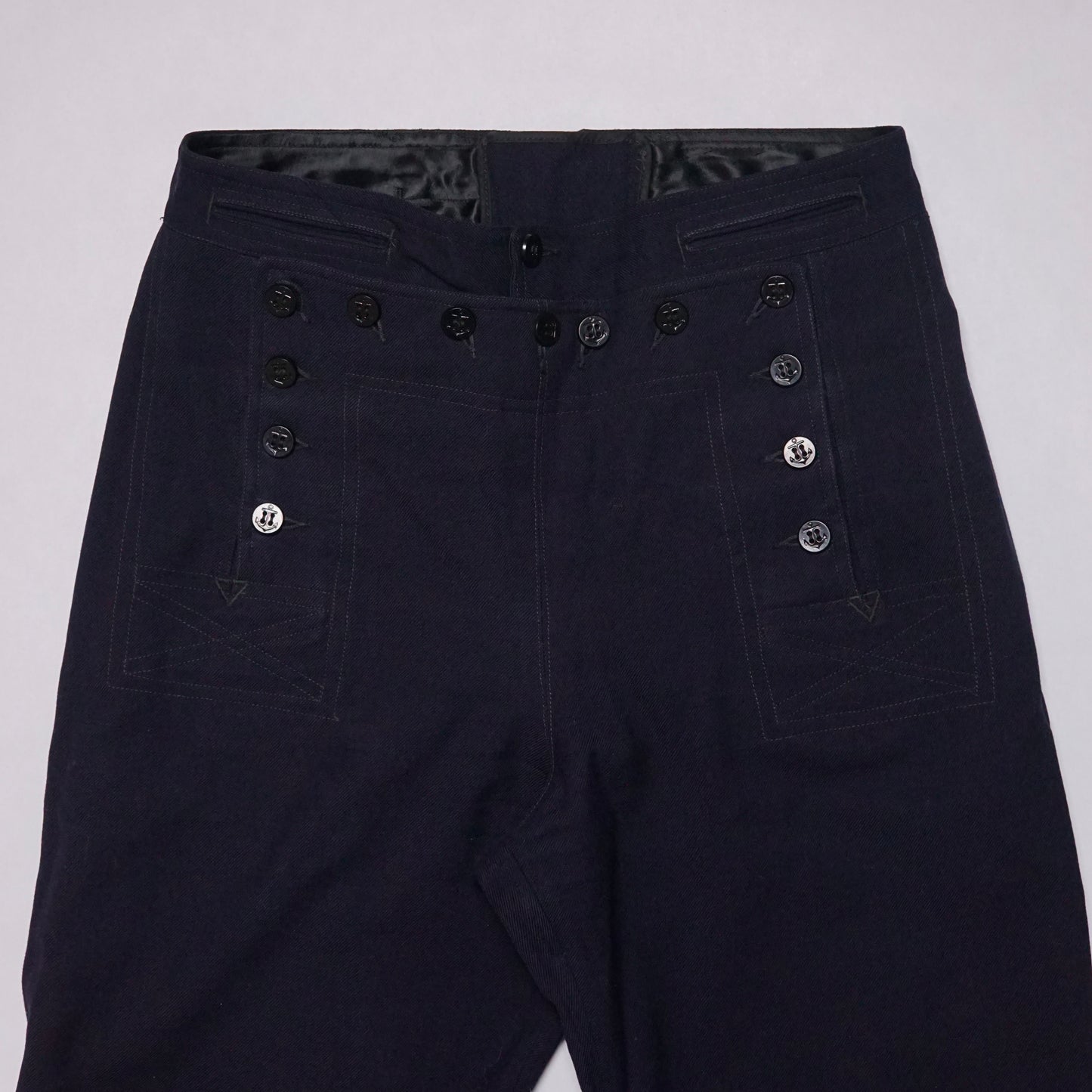 1940s Military Sailor Wool Pant Size: 29W/31L