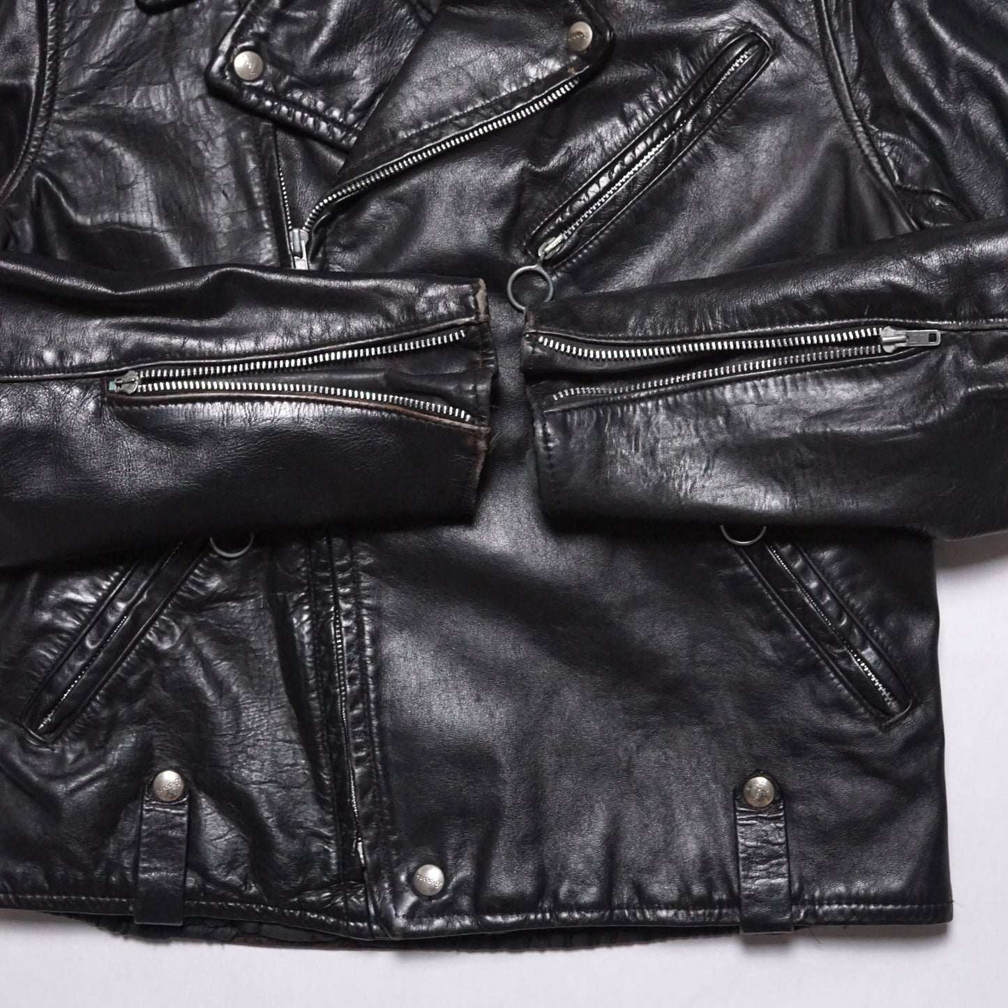 1980s Brooks Leather Motorcycle Jacket Size: S