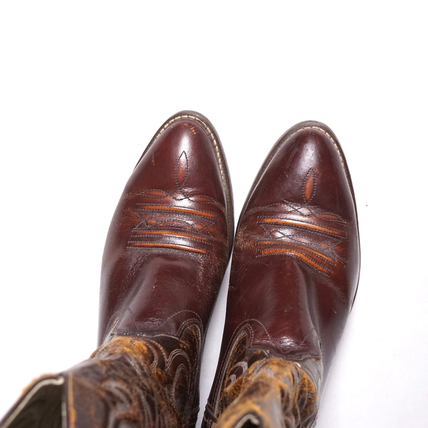 1980s Cowboy Boot "Brown" Size: 9M