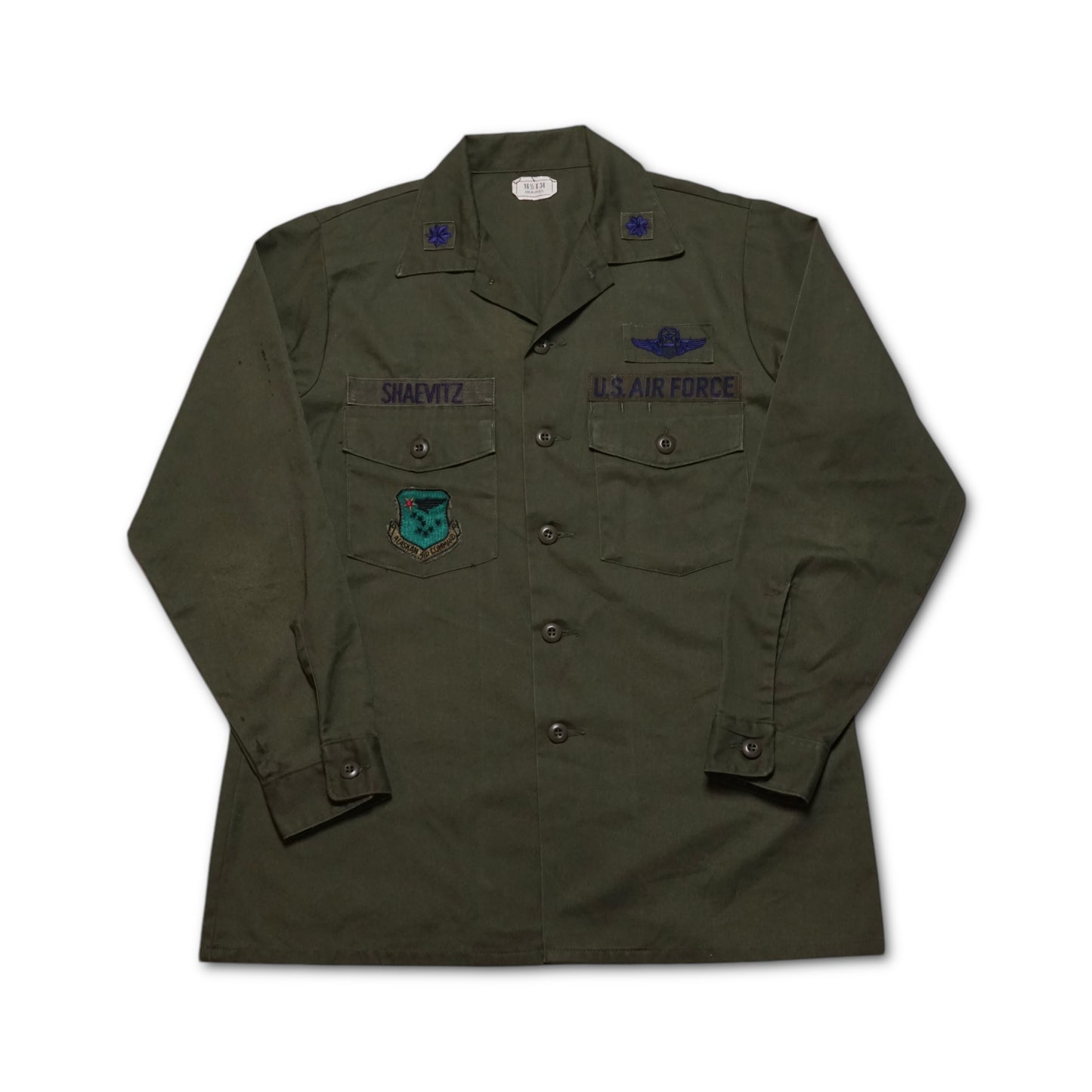 1980s Military OG-507 Fatigue Over Shirt Size: L