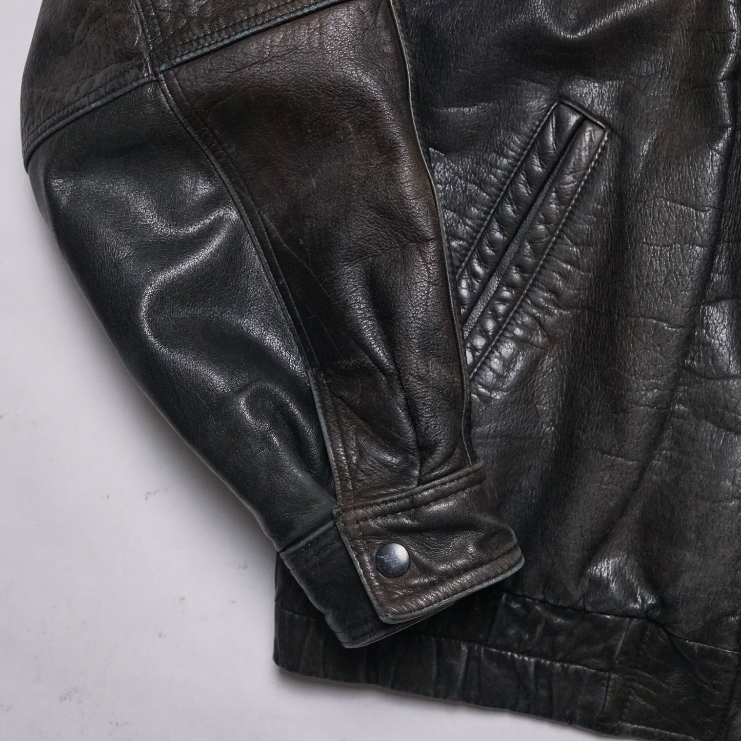 1980s Andrew Marc Leather Jacket "Black" Size: M