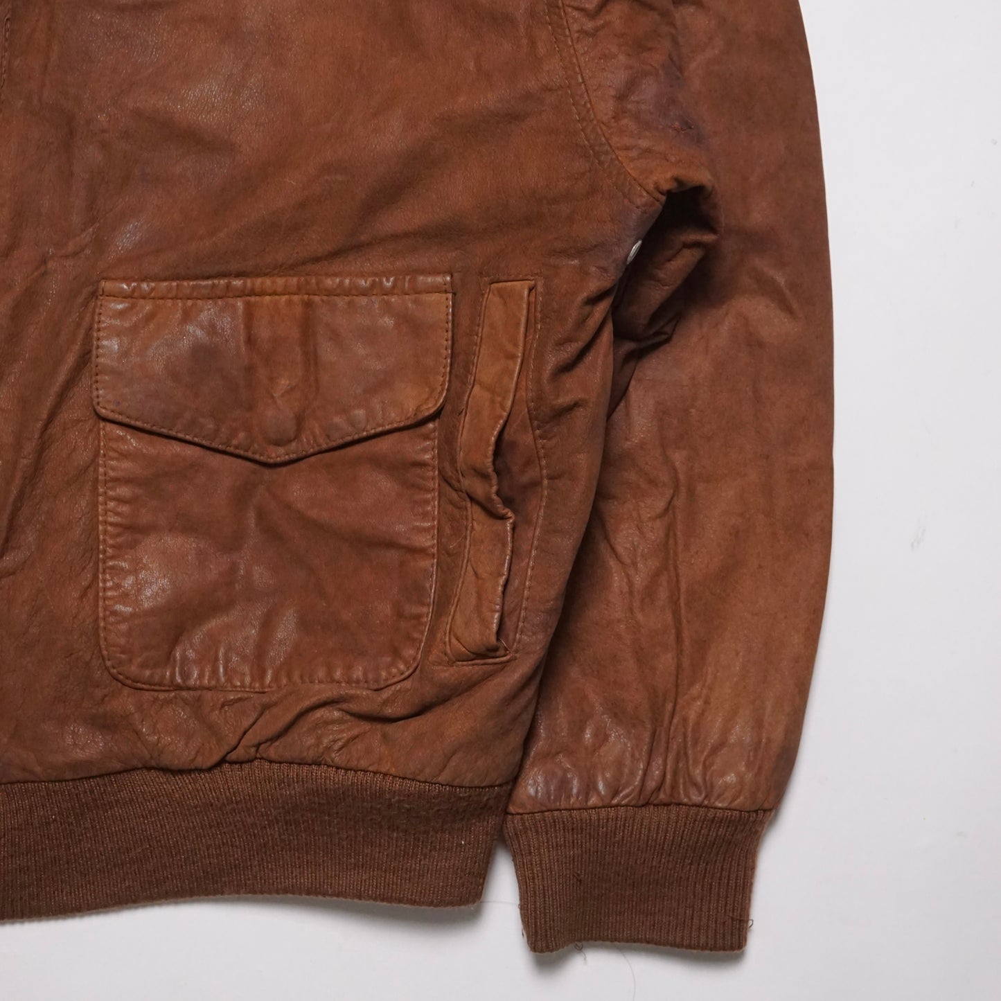 1980s Leather Bomber Jacket “Brown”Size: L