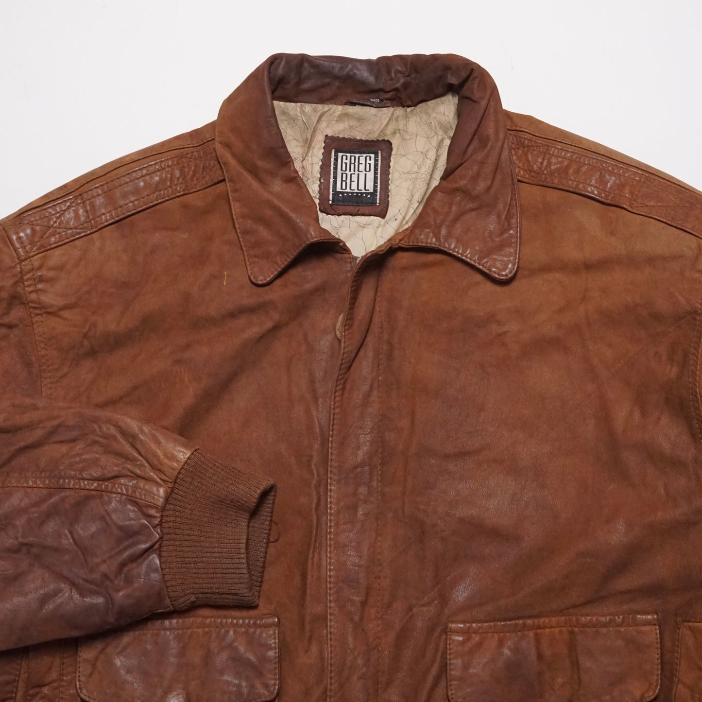 1980s Leather Bomber Jacket “Brown”Size: L