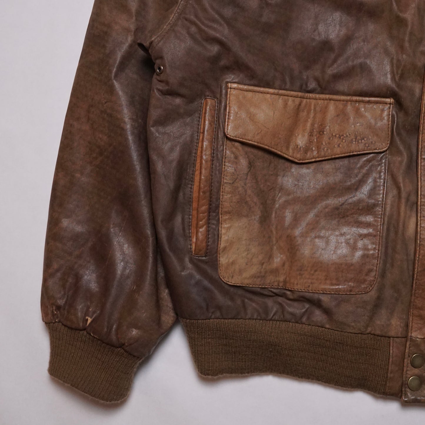 2000s Leather Bomber Jacket “Brown” Size: XL