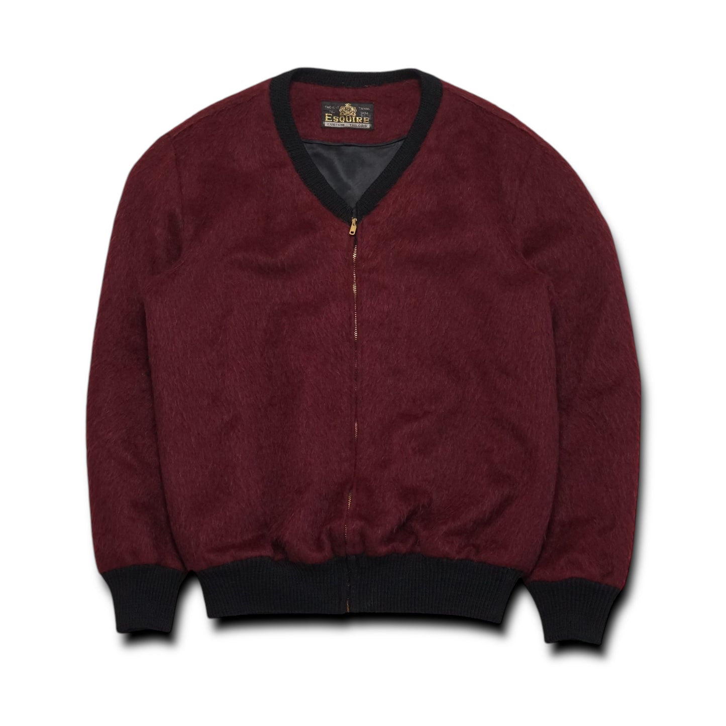 1960s Esquire Mohair Cardigan "Maroon" Size: L