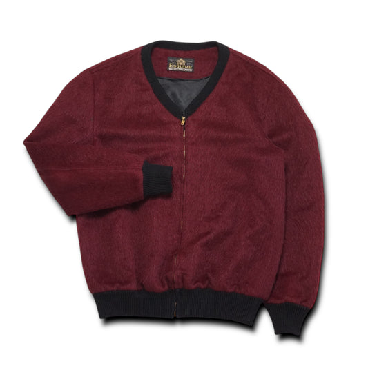 1960s Esquire Mohair Cardigan "Maroon" Size: L