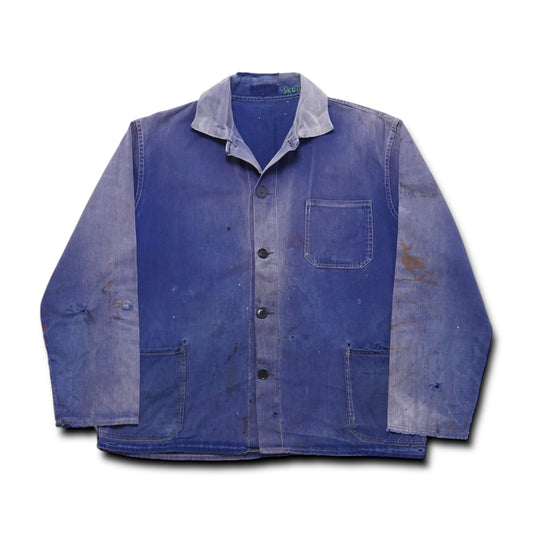 1940s French Chore Jacket "Sunfade" Size: M/L