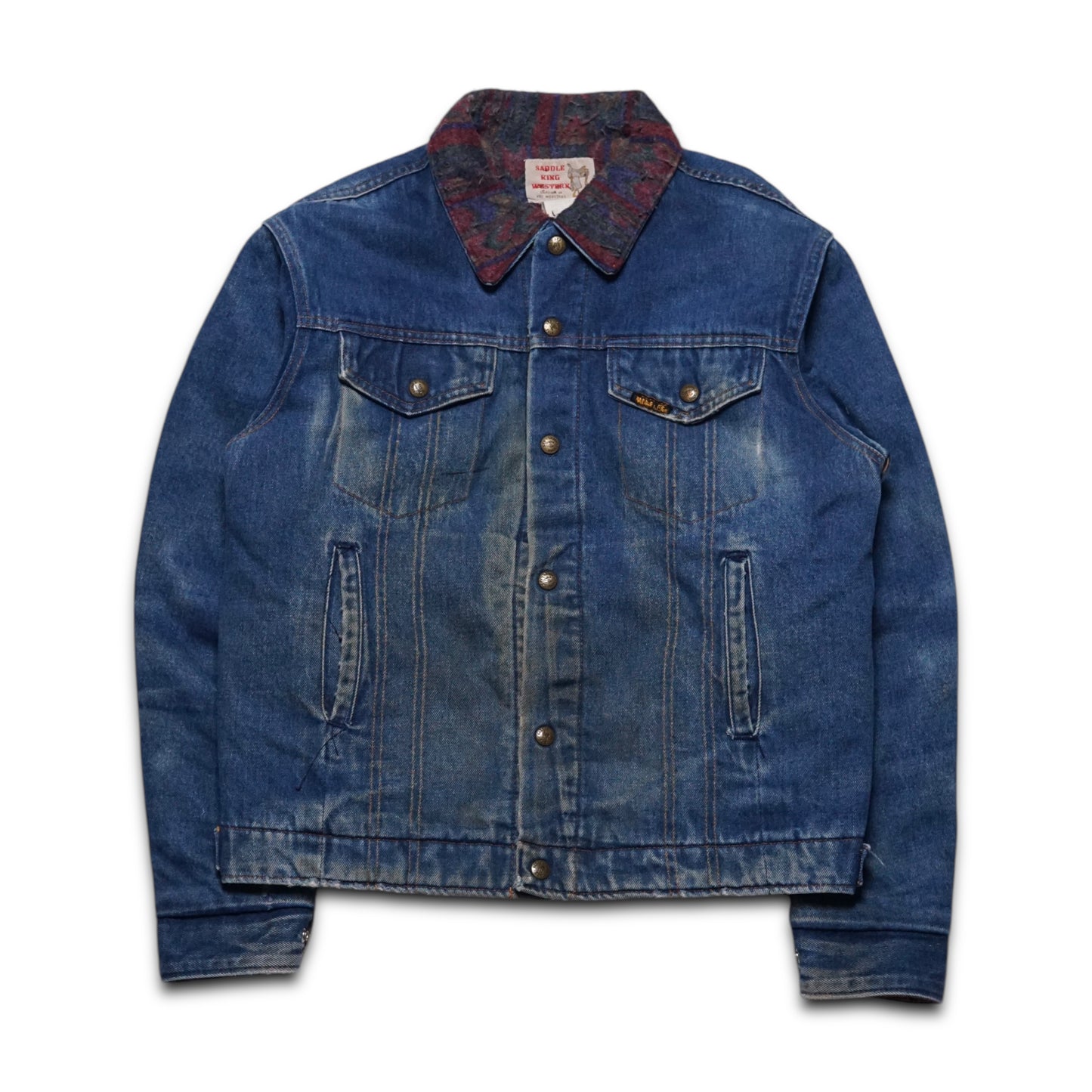 1970s Saddle King Denim Jacket “Distressed” Size: M