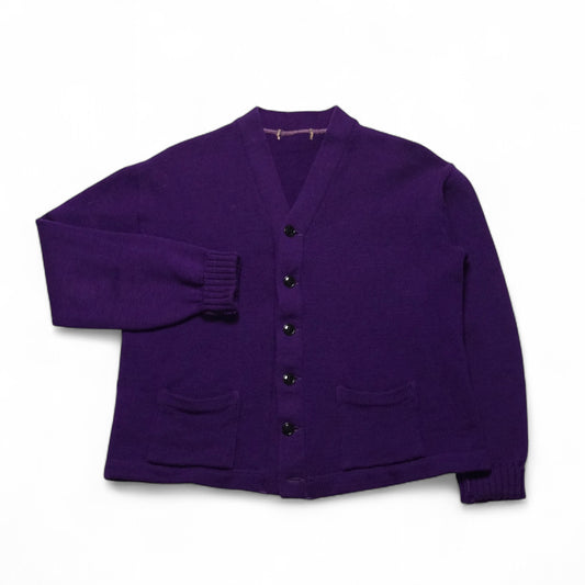 1950s Wool Cardigan "Purple" Size: S/M