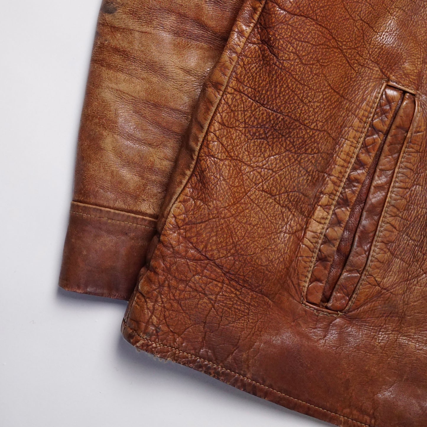 1970s Towncraft Leather Jacket "Brown" Size: L/XL