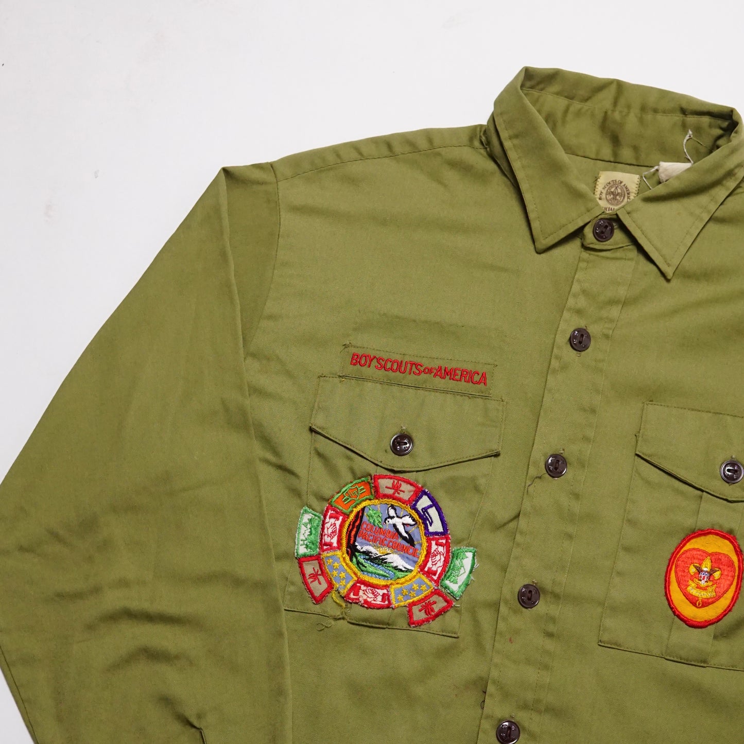 1970s Boy Scout Over Shirt "Olive" Size: M