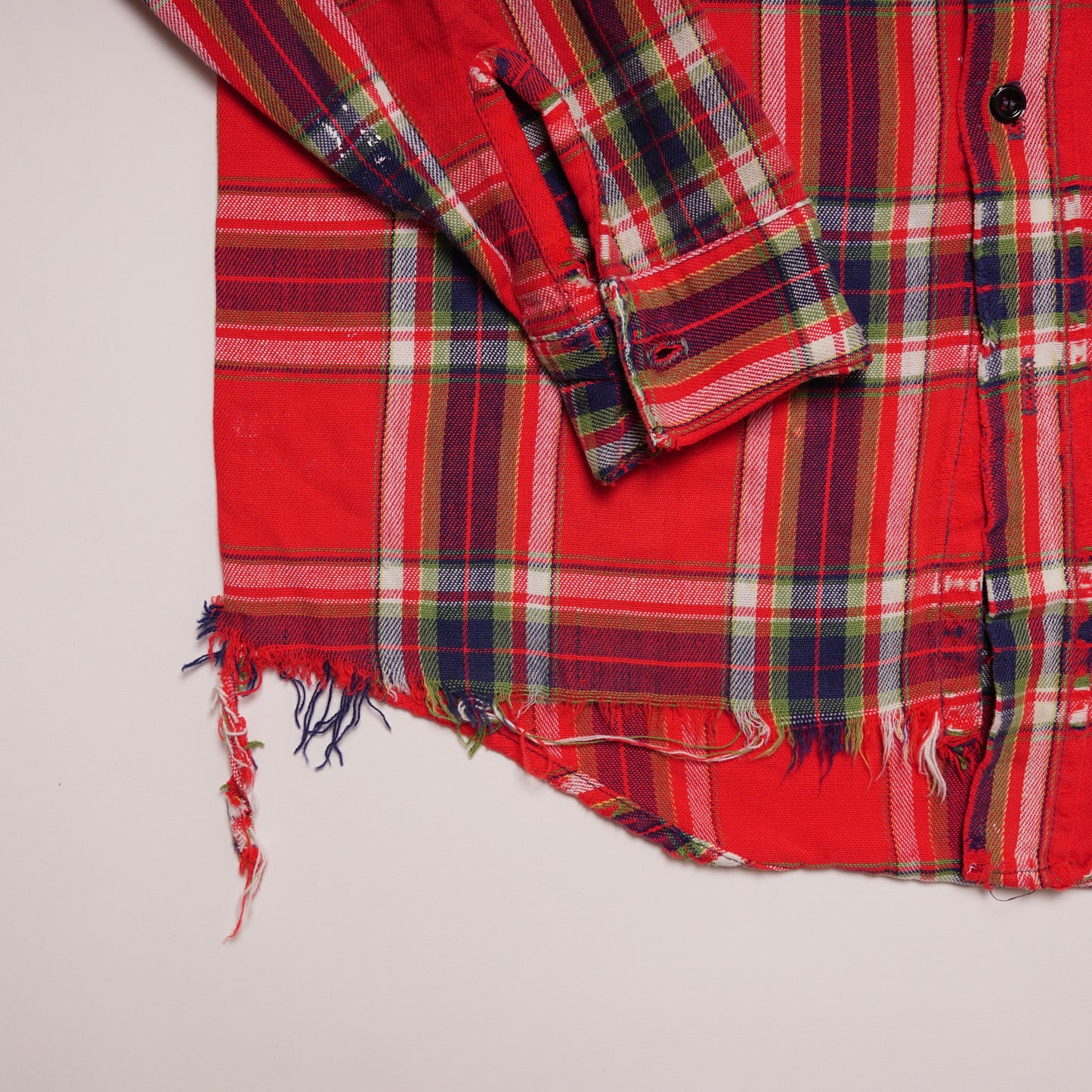 1980s Cotton Flannel "Distressed" Size: S/M