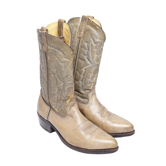 1980s Western Cowboy Boot "Olive" Size: 9M