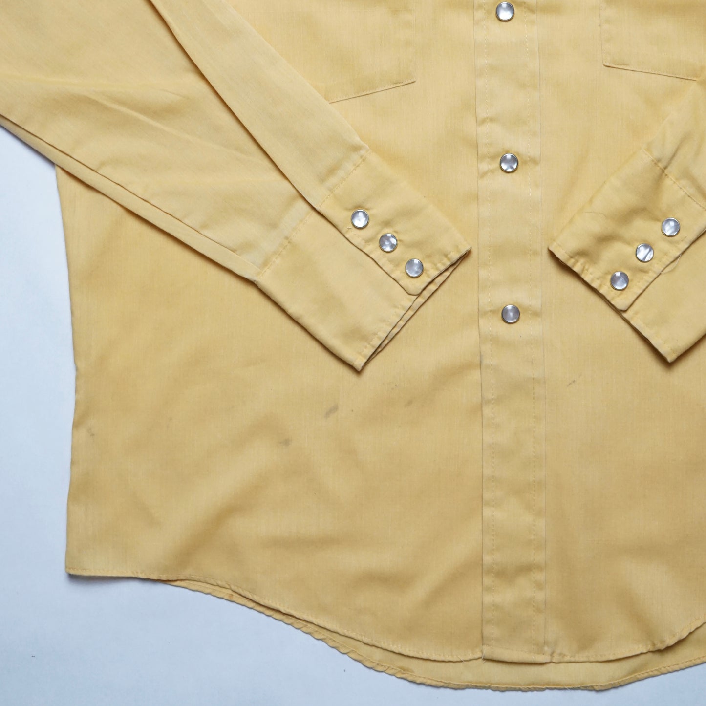 1960s Bronco Pearl Snap "Yellow" Size: L