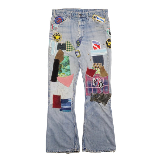 1960s Levi 646 Flares Orange Tab "Patch Work" Size: 33W/31L