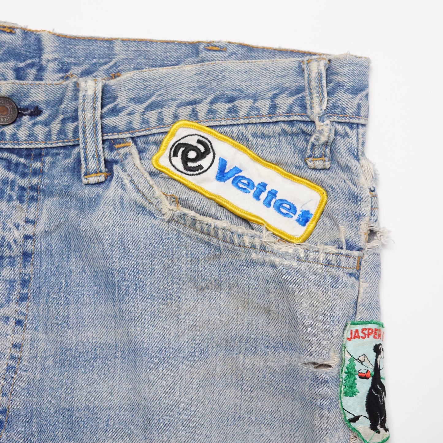 1960s Levi 646 Flares Orange Tab "Patch Work" Size: 33W/31L