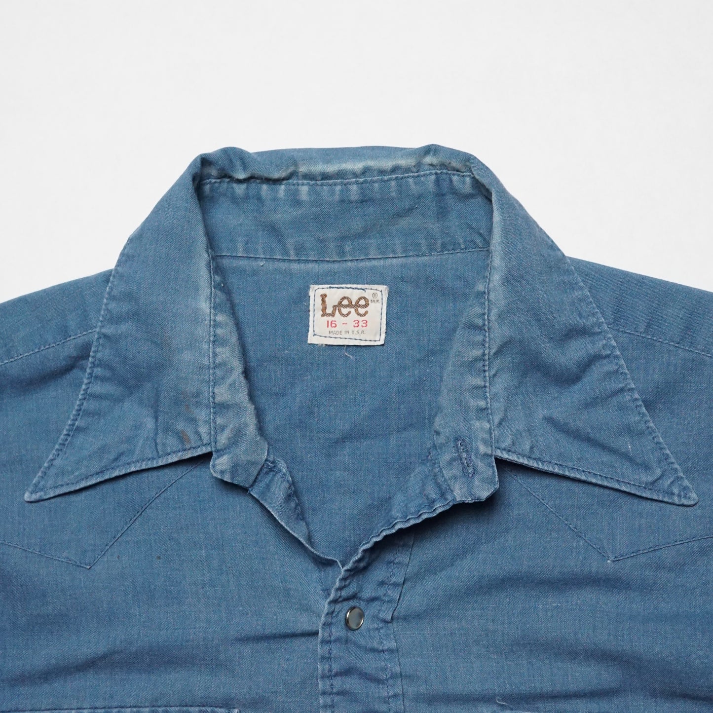 1970s Lee Pearl Snap "Blue" Size: L