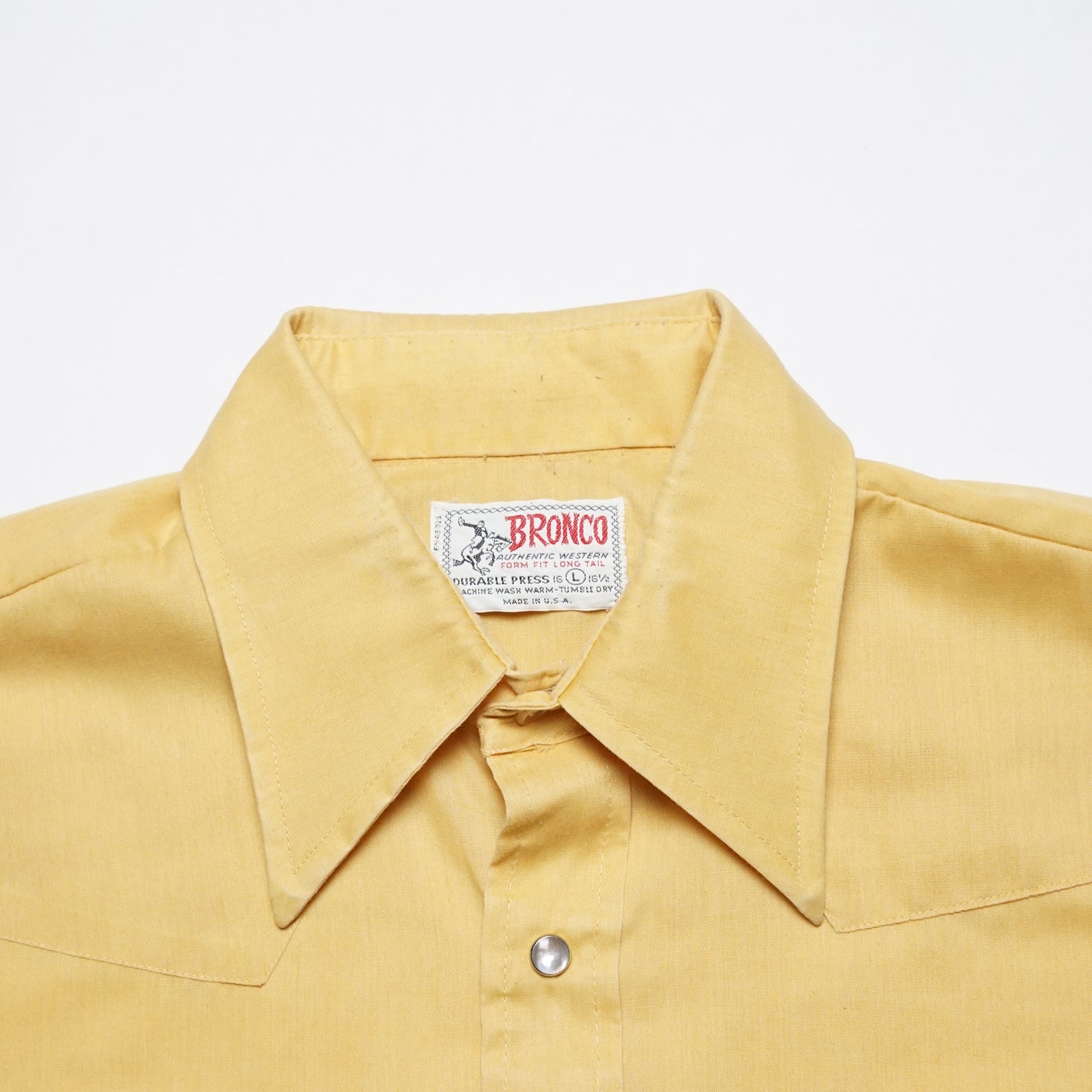 1960s Bronco Pearl Snap "Yellow" Size: L